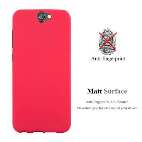 HTC ONE A9-fodral i RED FROST av Cadorabo (FROST Design) Ultratunt mjukt silikon TPU-gelöverdrag med anti-chock – skyddsöverdrag