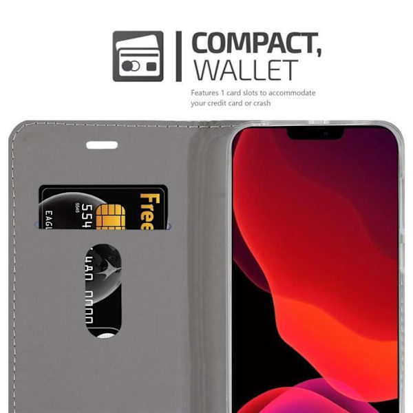 Coque - CADORABO - iPhone 12 / 12 PRO - BLÅSVART - Simililäder - Magnetisk stängning MÖRKBLÅ