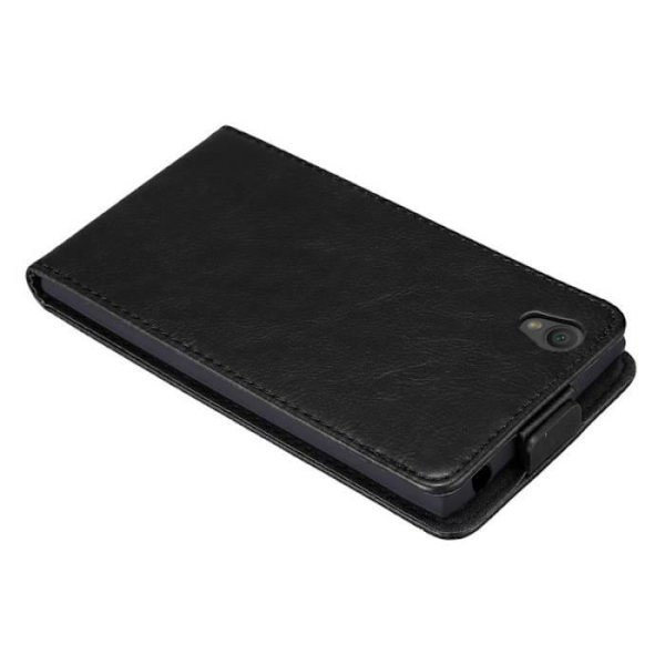 Skyddsfodral - CADORABO - Sony Xperia L1 - Syntetläder - Svart - Magnetisk stängning Svart