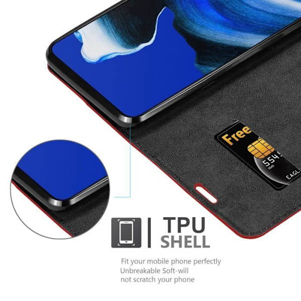 Fodral till Oppo Reno2 Z i APPLE RED Cadorabo Cover Protection magnetisk stängning ÄPPELRÖD