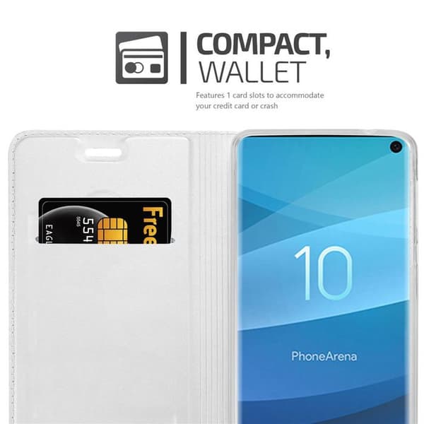 Flipfodral för Samsung Galaxy S10 4G Fodral i KLASSISK SILVER Plånbok Stötsäker Grå