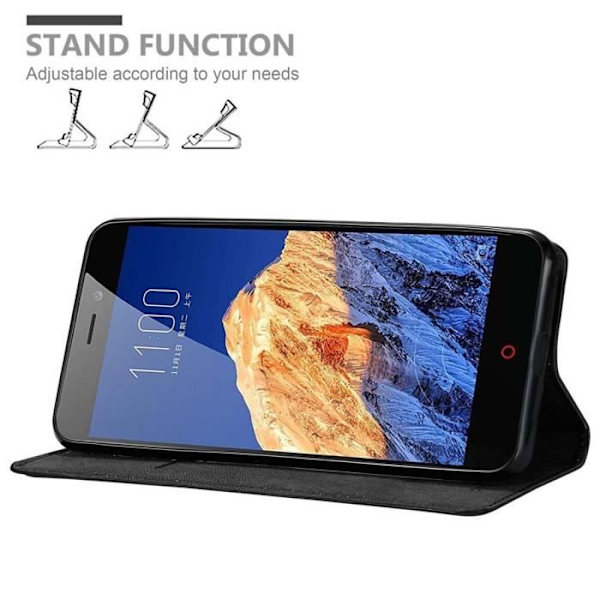 Coque - CADORABO - ZTE Nubia N1 - Mörk Natt - Ultra Tunn - Magnetisk Stängning NATTSVART
