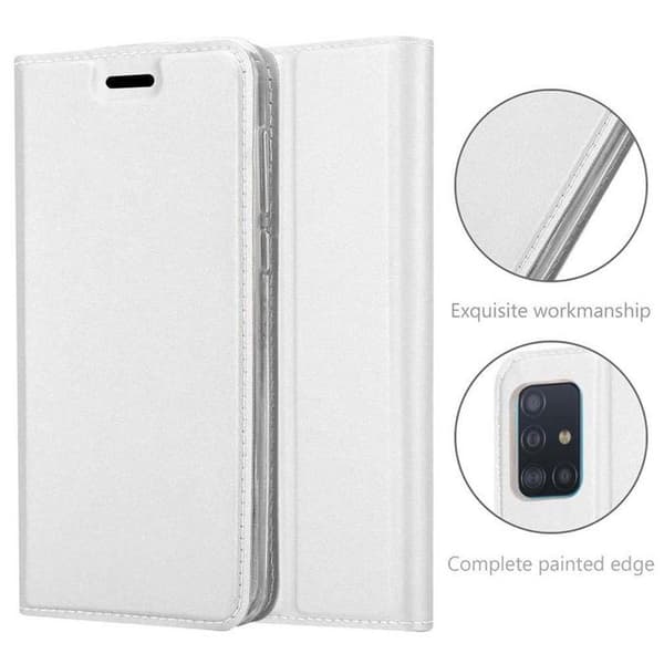 Flipfodral för Samsung Galaxy A51 4G / M40s Etui i KLASSISK SILVER Plånbok Stötsäker Grå
