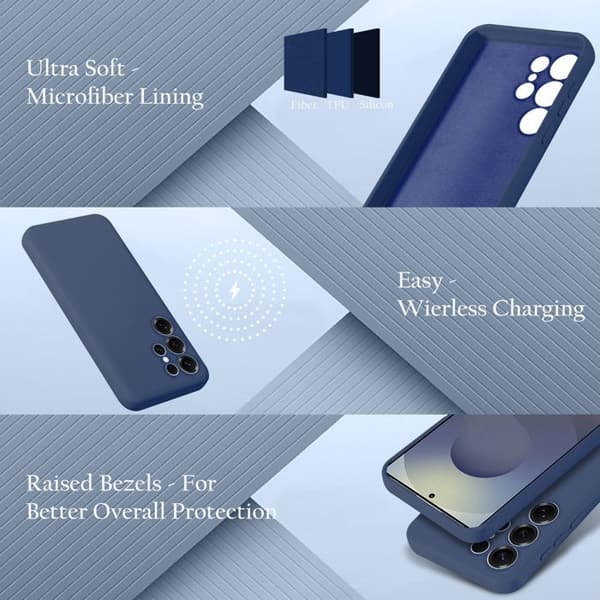 Skyddande stötsäker skal för Samsung Galaxy S25 Ultra i LIQUID BLUE Blå
