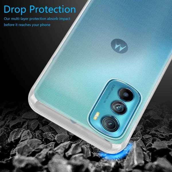 Transparent stötsäker silikonfodral för Motorola EDGE 30 Vit