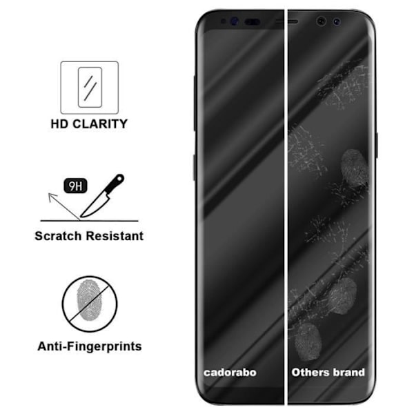 Härdat glas för Samsung Galaxy S8 PLUS TRANSP, SVART filmskydd Samsung Galaxy S8 PLUS komplett limmad skärm Samsung Galaxy S8
