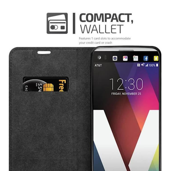 Coque - CADORABO - LG V20 - Grå Titan - Magnetisk stängning - Ställfunktion TITANGÅR