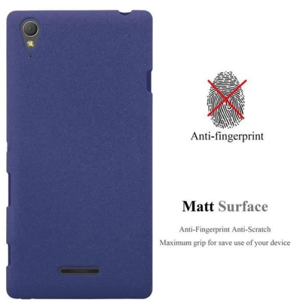 Cadorabo Fodral fungerar med Sony Xperia T3 i FROST DARK BLUE - Stötsäker och reptålig TPU silikonhölje - Ultra Slim