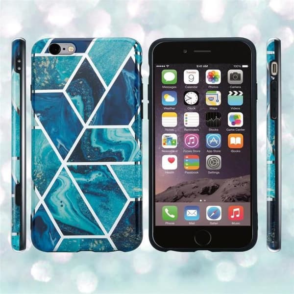 Skal för iPhone 6 PLUS / 6S PLUS i Blå Marmor Våg Nr. 13 Skyddsetui Blå