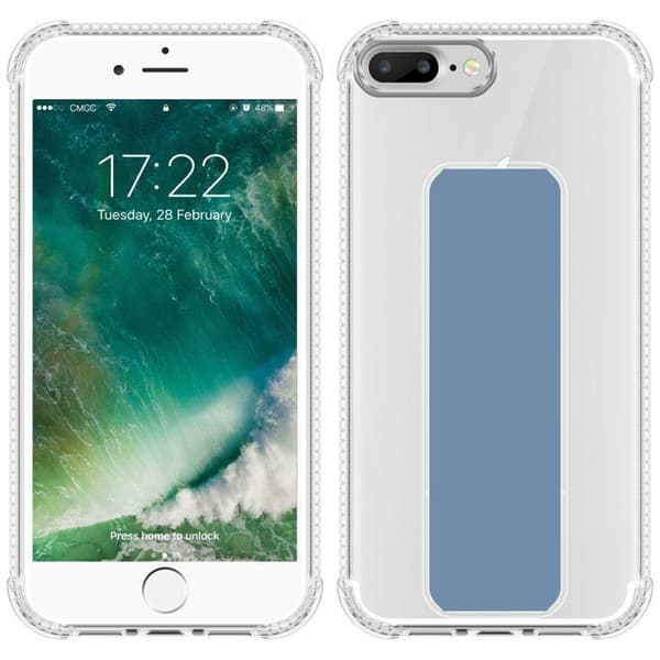 Skal för iPhone 7 PLUS / 7S PLUS / 8 PLUS LJUST BLÅ med stöd och ställfunktion Blå