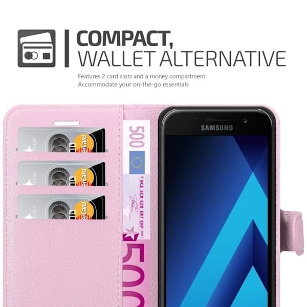 Skydd för Samsung Galaxy A3 2017 - CADORABO - LOTUS ROSA - Syntetiskt läder - Magnetstängning - Ställfunktion LOTUS ROSA