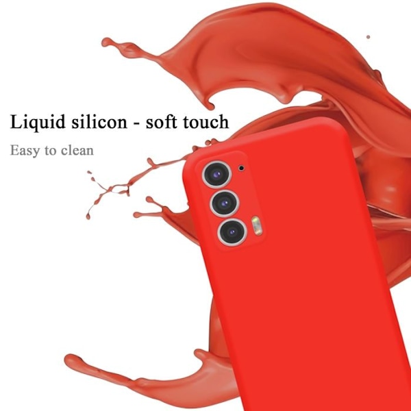 Coque för Motorola EDGE 20 Fodral i LIQUID RED Etui Case Cover Skydd i silikon TPU mobiltelefon Röd