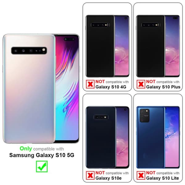 Transparent stötsäker silikonfodral för Samsung Galaxy S10 5G Vit