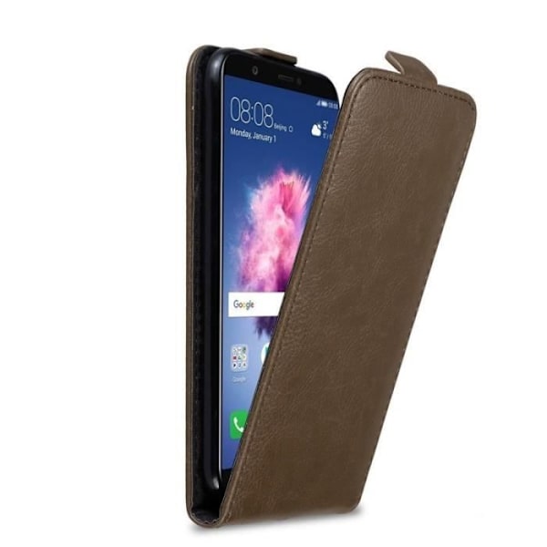 Cadorabo fodral för Huawei P SMART / Enjoy 7S - i brunt - Skyddsfodral i Flip-stil med magnetlås kastanj