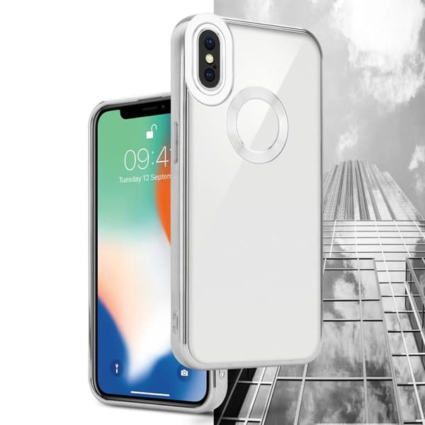 Transparent iPhone XS MAX-fodral - Silver Stötskydd Chrome Design Vit