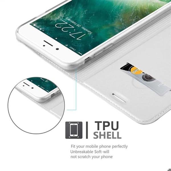 Flip-fodral för iPhone 7 PLUS / 7S PLUS / 8 PLUS Klassisk Silver Plånbok Stötsäker Grå