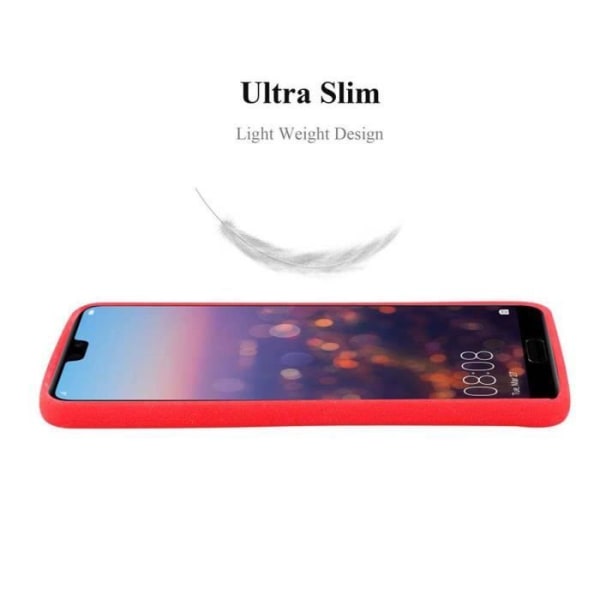 Fodral till Huawei P20 i FROST RED Cadorabo Cover Protection Silikon TPU Flexibelt fodral