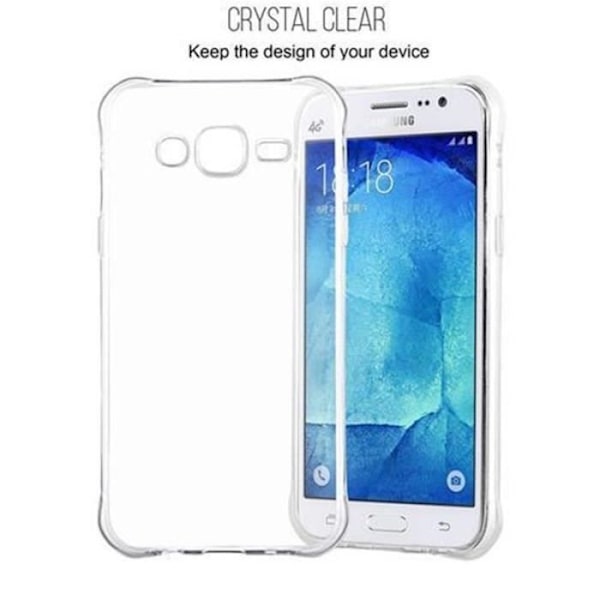 Cadorabo Fodral Samsung Galaxy J5 (5) 2015 < med sele Gel TPU Silikonskydd Fodral Skydd Ultra Slim Bumper TRANSPARENT Transparent
