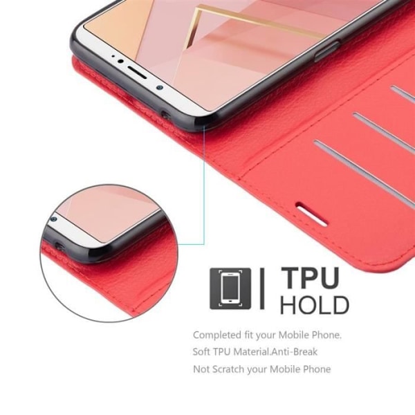 Coque - CADORABO - ZTE Nubia N3 - Similicuir - Röd - Ställfunktion Röd