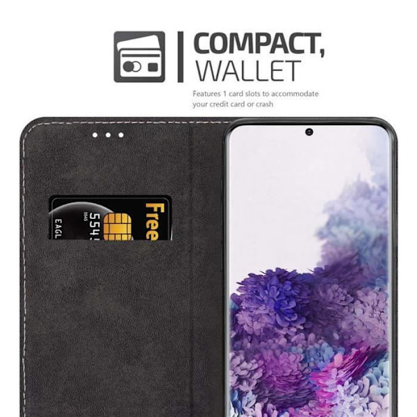 Etui för Samsung Galaxy S20 PLUS - CADORABO - Svart Brun - Syntetläder - Magnetstängning - Ställfunktion SVART BRUNT