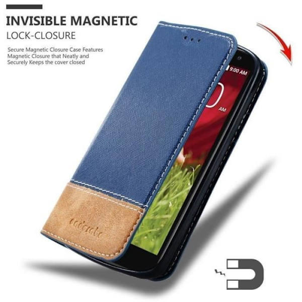 Plånboksfodral - CADORABO - LG G2 MINI - Läderimitation - Brun - Magnetisk stängning kastanj