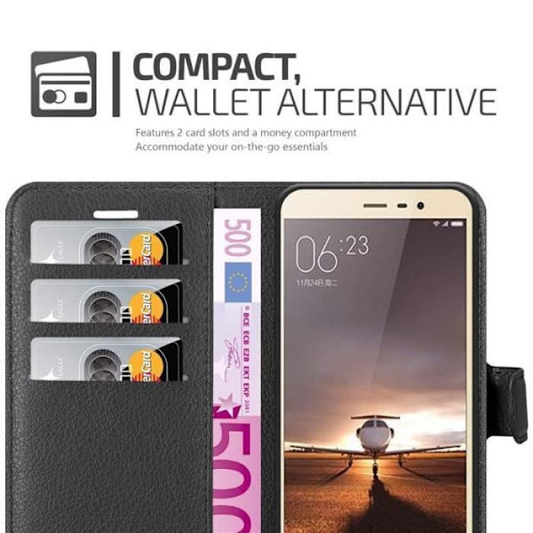 Coque - CADORABO - Red Mi Pro - Svart - Mjuk - Bokstöd funktion Svart