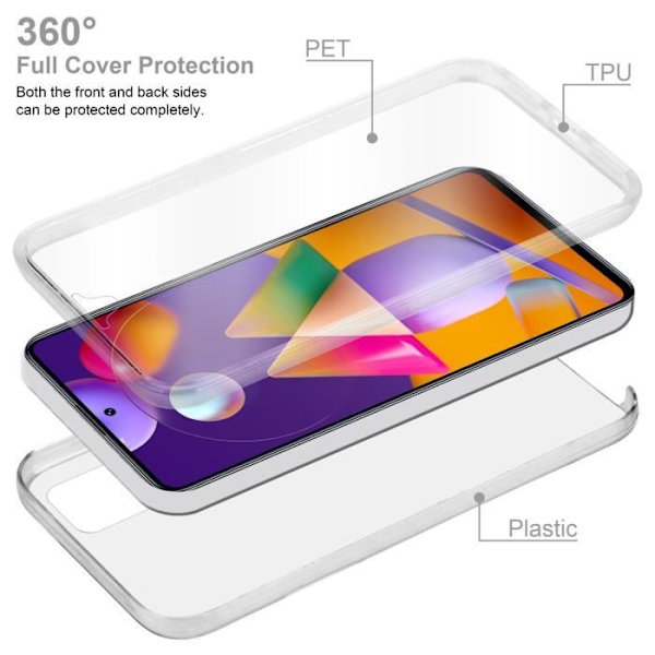 Cadorabo Fodral för Samsung Galaxy M31s i Transparent Fodral 360° Helkroppsskydd Skärmskydd