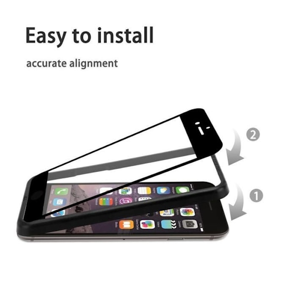 3x Härdat glas skärmskydd för Apple iPhone 6 / 6S Transparent film med svartsökt härdat glas hjälper till att Svart
