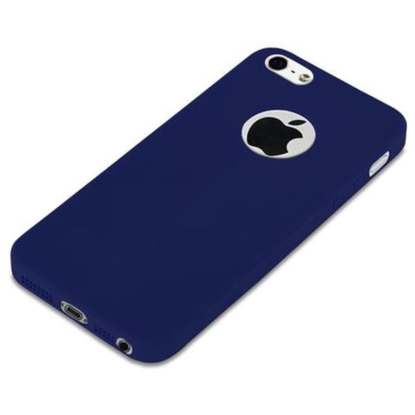 Skyddsfodral för iPhone 5 / 5S / SE 2016 CANDY MÖRKBLOMMA Stötskydd Silikon Blå