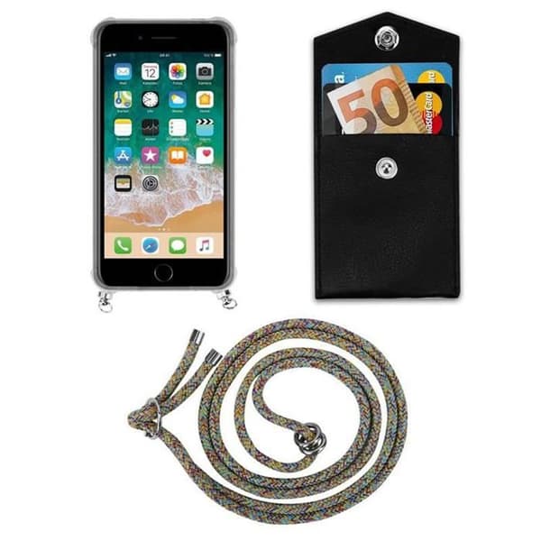 Skal för iPhone 7 PLUS / 7S PLUS / 8 PLUS med regnbågsrem och justerbar snodd Gul