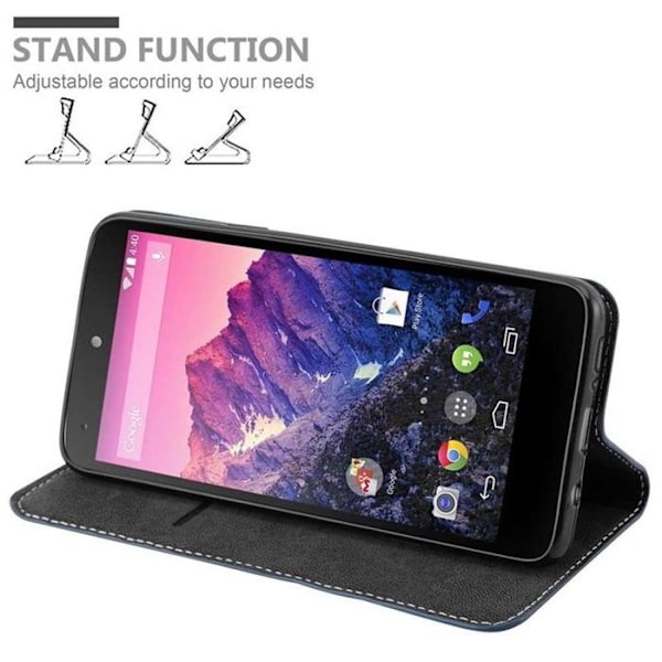 Skyddsomslag för LG Google NEXUS 5 Fodral i BLÅ BRUN Etui Skydd med magnetisk stängning och ställfunktion Blå
