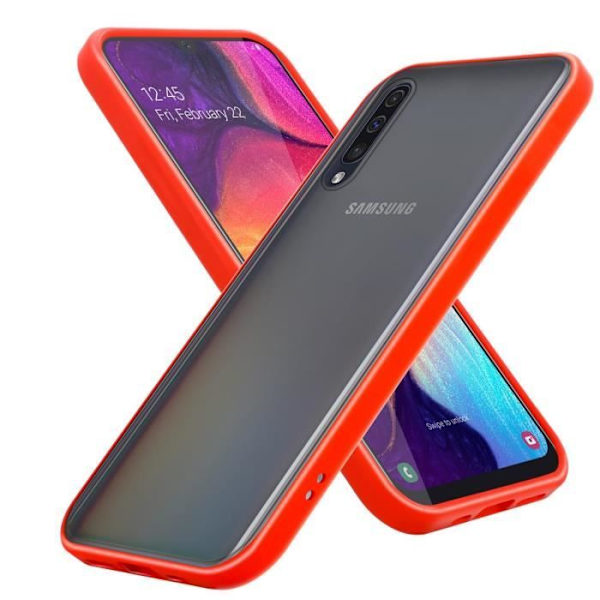 Telefonfodral - CADORABO - Samsung Galaxy A70/A70s - Frostad Röd - Silikon TPU - Hybrid skydd Frostad Röd