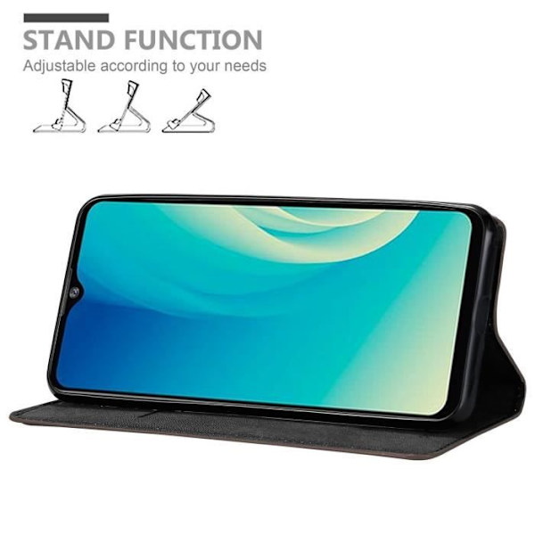 Coque - CADORABO - ZTE Blade A7 2020 - Kaffeebrun - Magnetisk stängning - Ställfunktion kaffe brunt