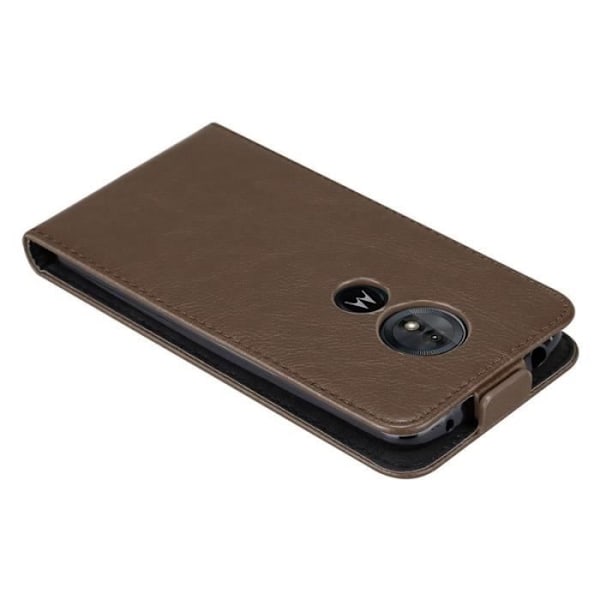 Skyddsfodral - CADORABO - Motorola MOTO G6 PLAY - Konstläder - Brun - Flip med magnetstängning kastanj