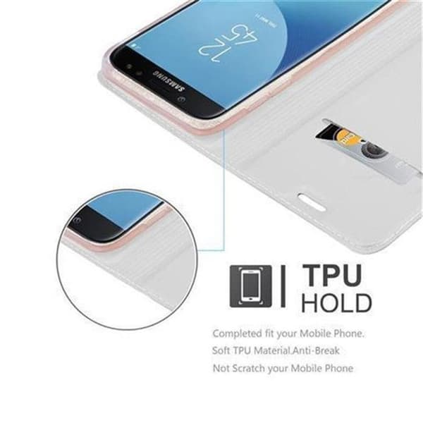 Flip-fodral för Samsung Galaxy J3 2017 Etui i KLASSISK SILVER Plånbok Stötsäker Grå