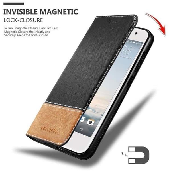 Fodral för HTC ONE A9 Hölje i SVART BRUN Skyddsetui Svart