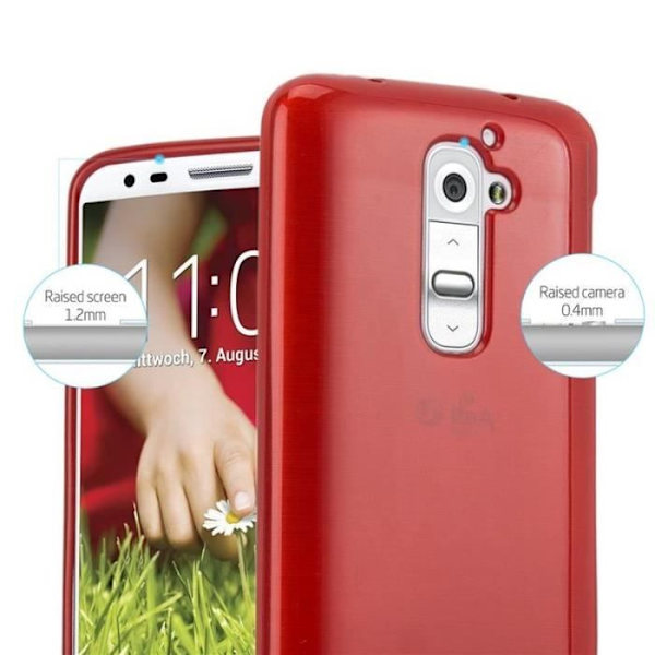 Skyddsskal - CADORABO - LG G2 - Silikon TPU - Tunn design - Stötresistent - Beige Beige