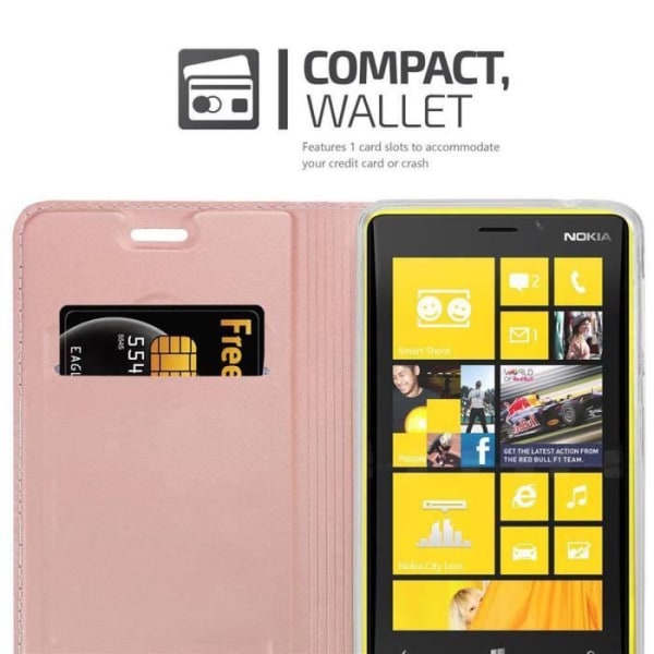 Fodral till Nokia Lumia 920 i CLASSY ROSÉ GOLD Cadorabo Cover Protection magnetisk stängningsstativ funktion