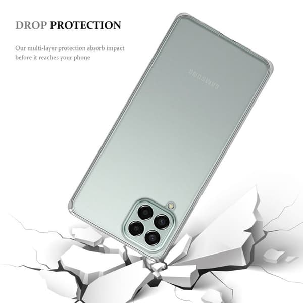 Transparent stötsäker silikonfodral för Samsung Galaxy M33 5G Vit