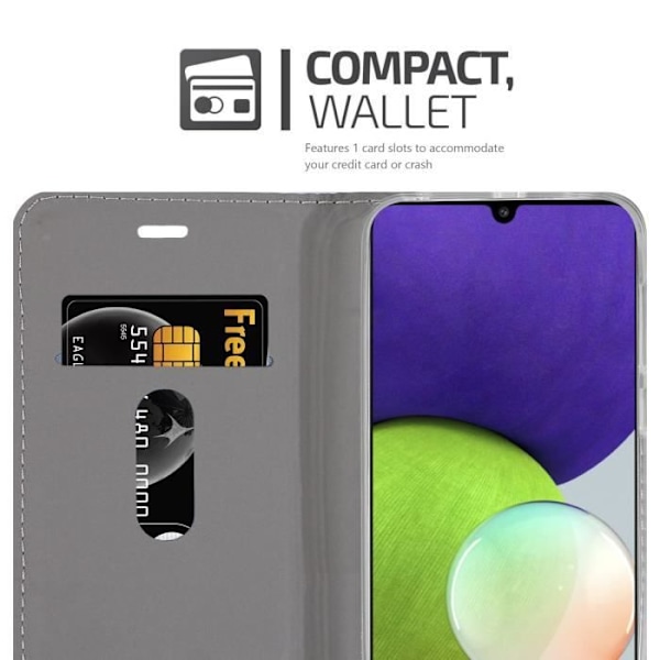 Coque - CADORABO - Galaxy A22 4G / M22 / M32 4G - Blå Svart - Similär läder - Magnetisk stängning Mörkblå