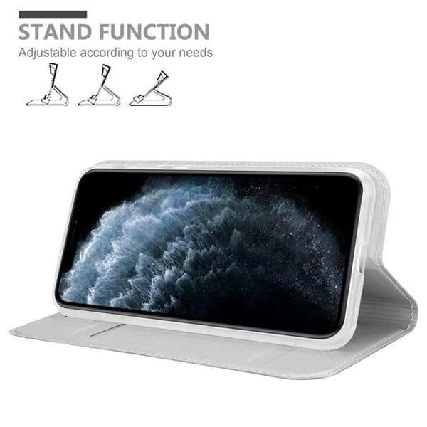 Flip-fodral för iPhone 11 PRO MAX Fodral i KLASSISK SILVER Plånbok Stötsäker Grå