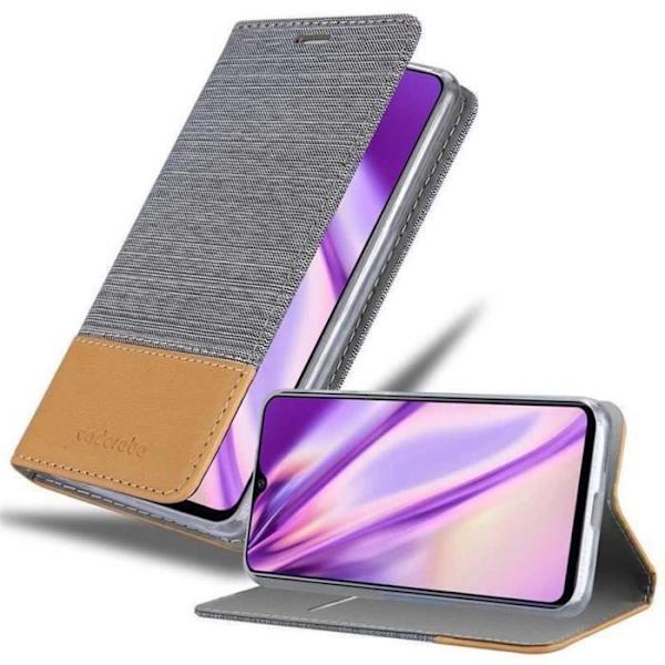 Cadorabo Fodral för Vivo Y95 i LJUSGRÅBRUNT - Skyddskåpa med magnetlås, horisontellt stativ och kortplats -