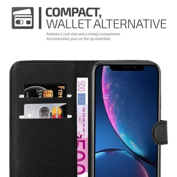 Cadorabo fodral till Apple iPhone XR - i svart - Bokställ funktion Svart