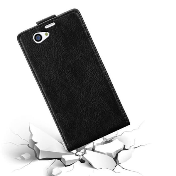 Coque - CADORABO - Sony Xperia Z1 COMPACT - Syntetiskt läder - Magnetstängning - Elegant Svart
