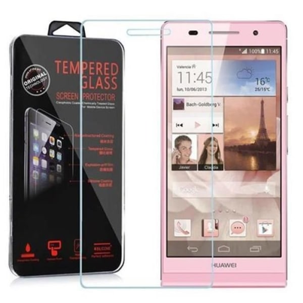Cadorabo skärmskydd för Huawei ASCEND P6 0,3 mm rundade hörn HÖG TRANSPARENS härdat glas