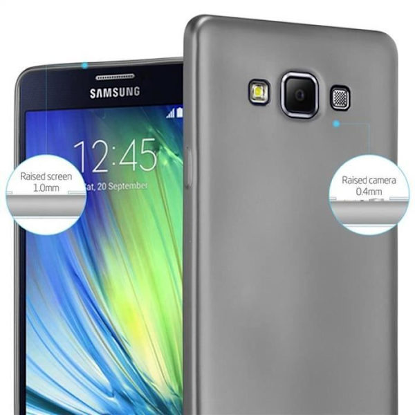 Cadorabo Fodral fungerar med Samsung Galaxy A7 2015 i METALLIC GREY - Stötsäker och reptålig TPU silikonhölje - Ultra Slim