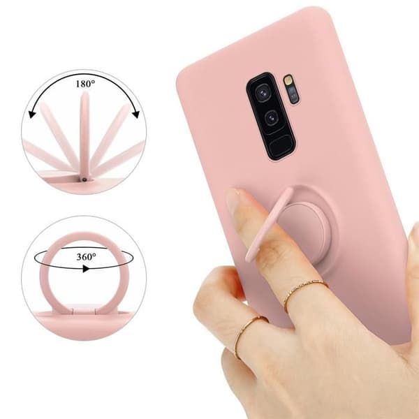Skyddsfodral för Samsung Galaxy S9 PLUS i LIQUID PINK Stötskydd Ros