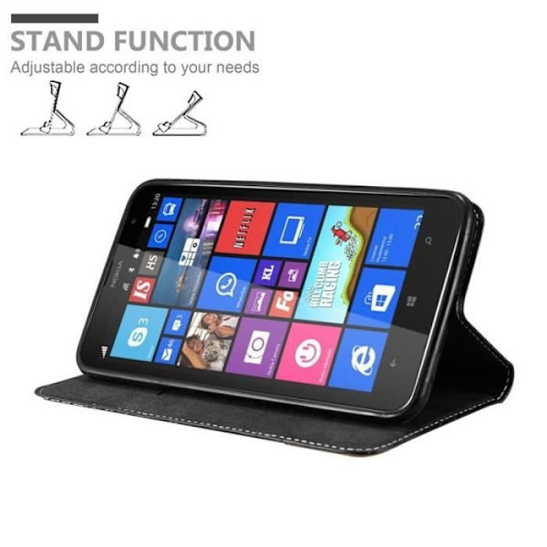 Plånboksfodral - CADORABO - Nokia Lumia 1320 - Läderimitation - Brun - Magnetisk stängning kastanj