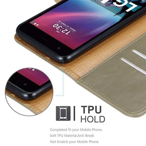 Skyddsfodral för LG K4 2017 i MARRONE CAPPUCINO med ställfunktion kastanj