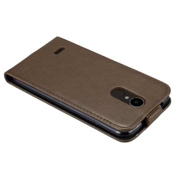 Coque - CADORABO - LG K4 2017 - Syntetiskt läder - Brun - Magnetstängning kastanj